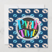 Mitternacht, Sky Blue, Tan, Scuba Diver; Tauchen Einladung (Vorderseite)