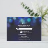 Mitternacht Sky Bokeh Lights UAWG Wedding Card Bei RSVP Karte (Stehend Vorderseite)