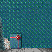 Mitternacht Sky Bright Green Stars Geschenkpapier