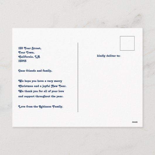 Mitternacht Sky Cosy Arch Foto Frohe Weihnachten (Rückseite)