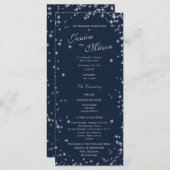 Mitternacht Sky Twinkle Navy Blue und Silver Programm (Vorne/Hinten)