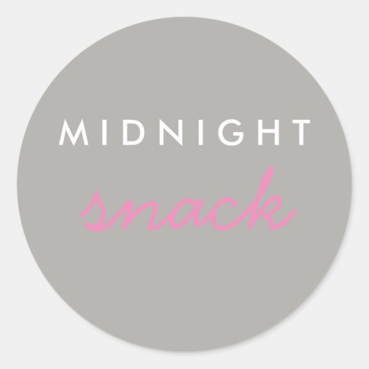 Mitternacht Snack Sticker Pink Gray (Vorderseite)