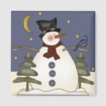 Mitternacht Snowman Weihnachten und Winter Magnet<br><div class="desc">Mitternacht Snowman Weihnachten und Winter Magnet</div>