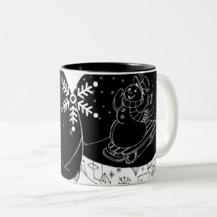 Mitternacht Snowman Zweifarbige Tasse