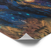 Mitternacht Sonne, Nachtstraßen Landschaftsbild Poster (Ecke)