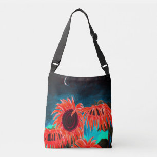 Mitternacht Sonnenblumen Crossbody Bag Tragetaschen Mit Langen Trägern