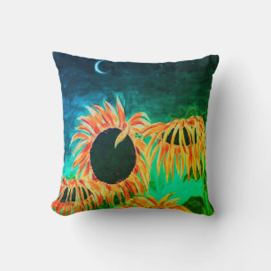 Mitternacht Sonnenblumen Kissen