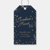 Mitternacht Sparkle Sweet 16 Geschenkanhänger (Vorderseite)