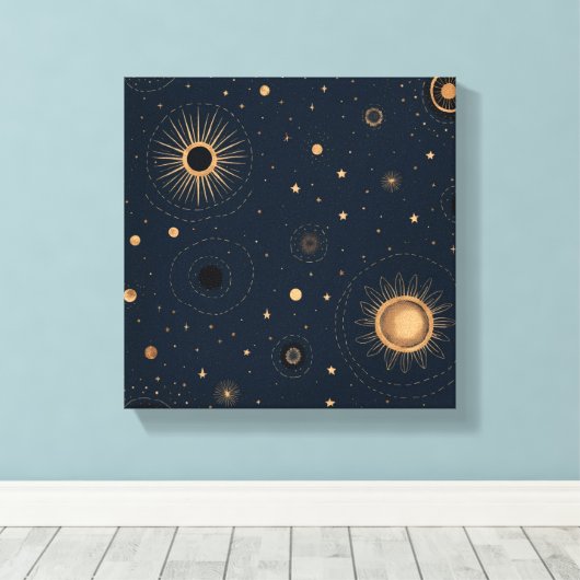 Mitternacht Stardust Leinwanddruck (Insitu (Holzboden))