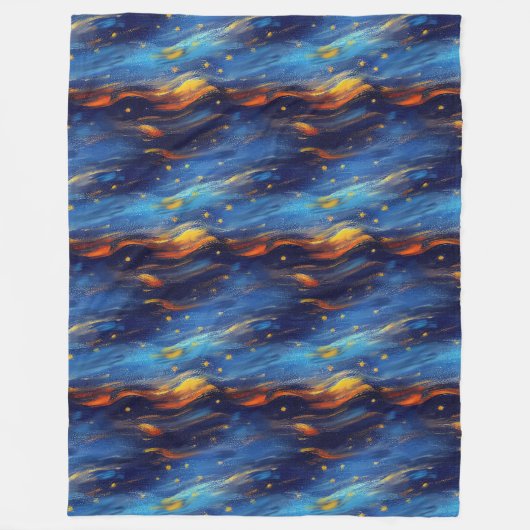 Mitternacht Starry Skies Fleecedecke (Vorderseite)