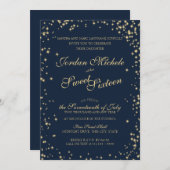 Mitternacht Stars Twinkle Sky 16 . Geburtstag Gebu Einladung (Vorne/Hinten)