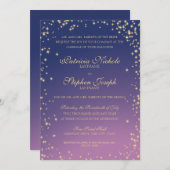 Mitternacht Sterne Twinkle Sky Wedding Einladung (Vorne/Hinten)