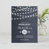 Mitternacht String Lights Bridal Dusche Einladung (Stehend Vorderseite)