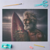 Mitternacht-Surfbrett und Surfer-Decoupage Seidenpapier (Basteln)