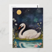 Mitternacht-Swan-Postkarte Postkarte (Vorne/Hinten)