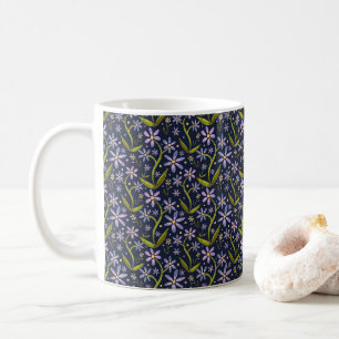 Mitternacht Tanzende Gänseblümchen Aquarell Kaffeetasse