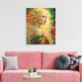 Mitternacht Träume von Weihnachten Schöne Frau Leinwanddruck (Insitu (Wohnzimmer))