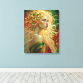 Mitternacht Träume von Weihnachten Schöne Frau Leinwanddruck (Insitu (Holzboden))