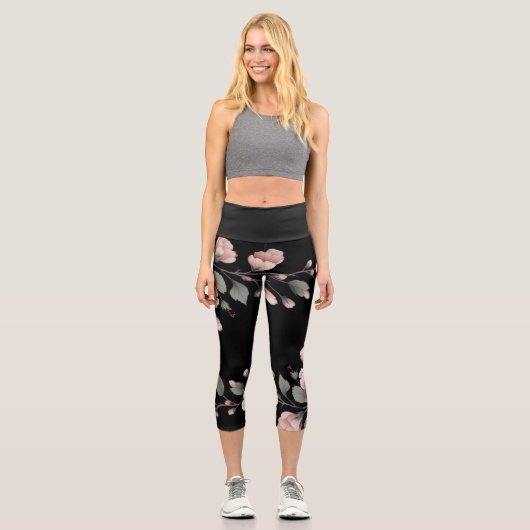 Mitternacht Tropics Capri Leggings (Vorderseite)