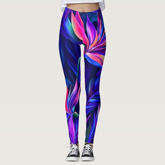 Mitternacht tropischer Regenwald Leggings (Vorderseite)