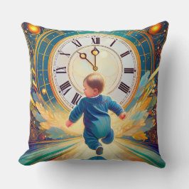 Mitternacht und Neujahr läuft das Baby spät Kissen