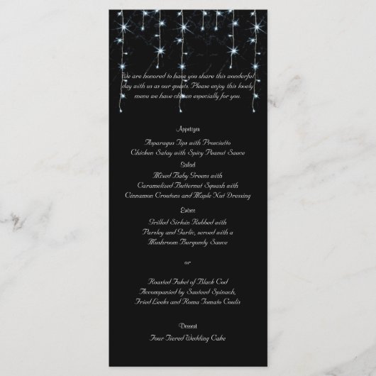 Mitternacht Vineyard Wedding Menu Menükarte (Vorderseite)