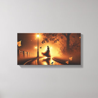 Mitternacht Waltz im Nebelwald Leinwanddruck