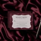 Mitternacht Wein Romance | Dunkler Satiny Grunge D RSVP Karte
