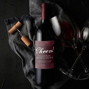 Mitternacht Wein Romance   Satiny Grunge Damask Ge Weinetikett