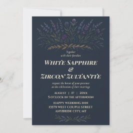 Mitternacht Wildblume Hochzeitseinladung Einladung