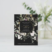 Mitternacht-Wildblumen | Geometrisches Save the Da Ankündigungspostkarte (Stehend Vorderseite)