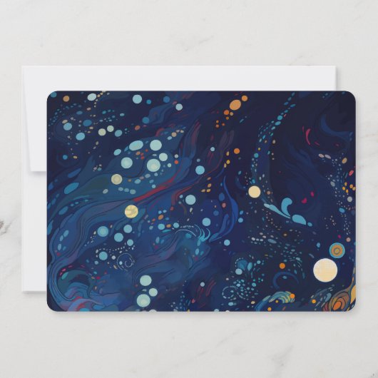 Mitternacht Wirbel Hochzeitseinladung Einladung (Rückseite)