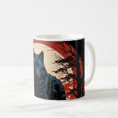 Mitternacht Wolfs Moon Kaffeetasse (VorderseiteRechts)