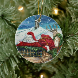 Mitternacht Zauberhafte Unterwasserwelt Santa Kera Keramik Ornament