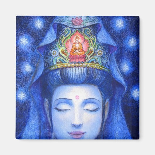 Mitternacht Zen Meditation Kuan Yin Magnet (Vorne)
