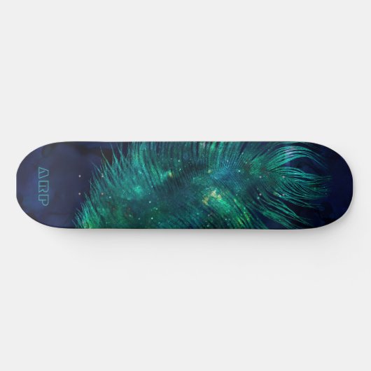 *~* Mitternachter blauer Himmel Kosmische Smarald Skateboard (Horizontal)