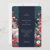 Mitternachtgarten - Aquamarine Hochzeit und Korall Einladung (Rückseite)