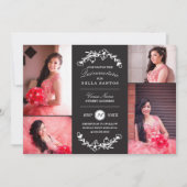 Mitternachtgarten Quinceañera Invite Einladung (Vorderseite)