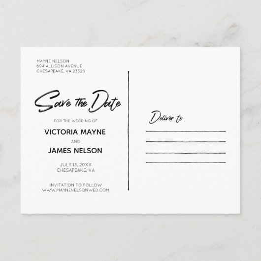 Mitternachtgarten | Save the Date Postkarte (Rückseite)