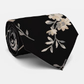 Mitternächtliche Blumen-Eleganz Krawatte (Gerollt)