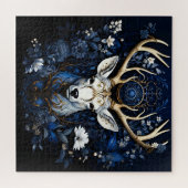 Mitternächtliche himmlische Blumen-Gotik-Hirsch Puzzle (Horizontal)