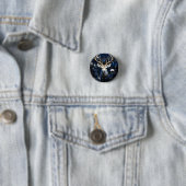 Mitternächtliche himmlische florale gotische Hirsc Button (Beispiel)
