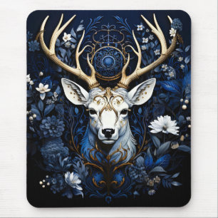 Mitternächtliche himmlische florale gotische Hirsc Mousepad