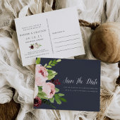 Mitternachtromantik Save the Date Ankündigungspostkarte