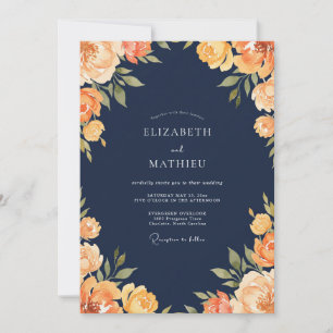 Mitternachts-Amber-Ranunculus-Eukalyptus-Hochzeit Einladung
