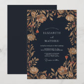 Mitternachts-Amblatt-Hochzeit Einladung (Vorne/Hinten)