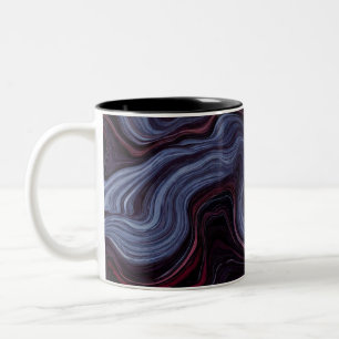 Mitternachts-Amethyst-Marmor-Wirbel Lila Blau Flui Zweifarbige Tasse