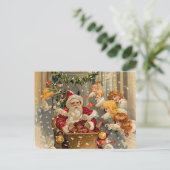 Mitternachts-Antriebs-Vintage Weihnachtskarte Feiertagspostkarte (Stehend Vorderseite)