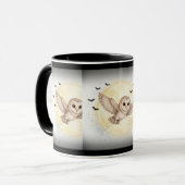 Mitternachts Barn Eule Halloween Tasse (Vorderseite Links)