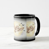 Mitternachts Barn Eule Halloween Tasse (VorderseiteRechts)